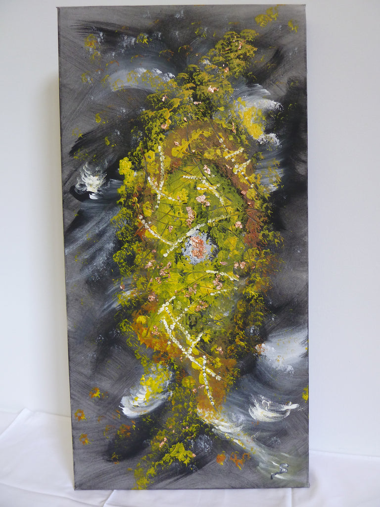 PicoDoro – Acryl – Gemälde / Collage – "Goldinsel im Sturm"