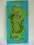 PicoDoro – Acryl – Gemälde / Collage – "Grüne Insel im Ozean"