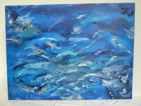 PicoDoro – Acryl – Gemälde / Collage – "Stürmisches Meer"