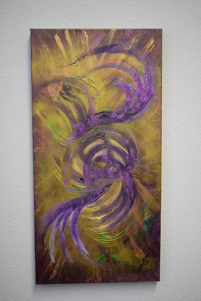 PicoDoro – Acryl – Gemälde / Collage – "Violetter Sonnenwirbel"