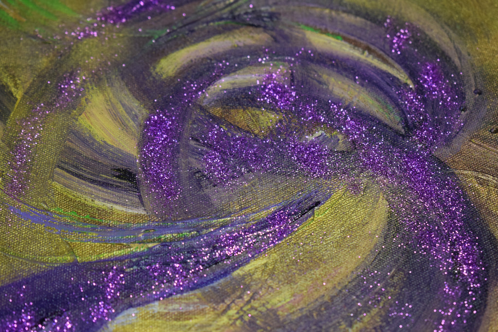 PicoDoro – Acryl – Gemälde / Collage – "Violetter Sonnenwirbel"