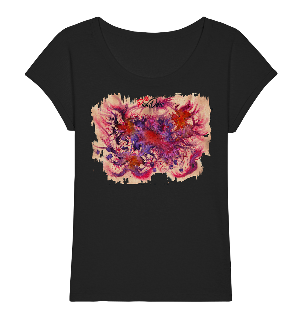 PicoDoro - Fashion Print Damen Organic Slub T-Shirt - "Malea"